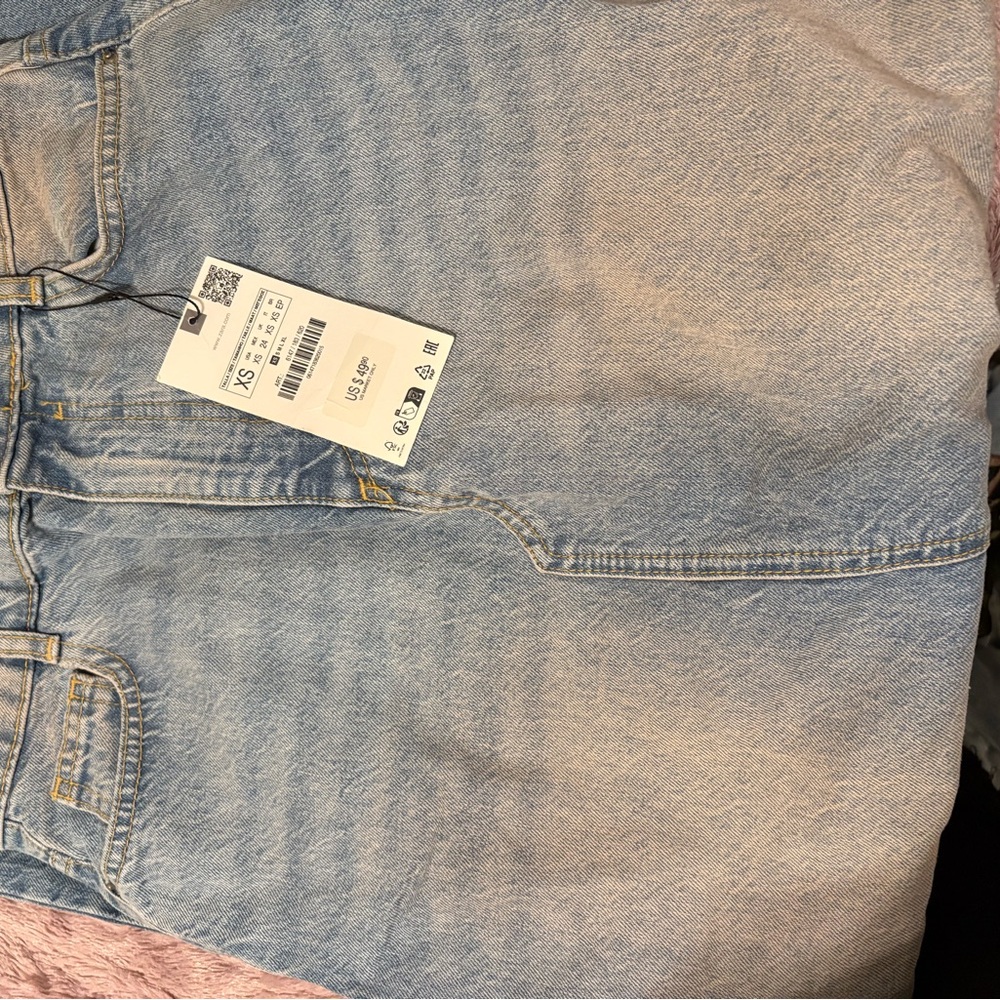 Zara Sky Blue Denim Pants